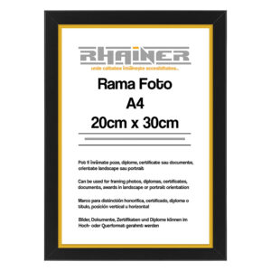 Ramă foto Madrid negru+aurie A4
