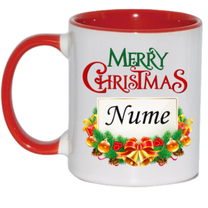 Cană personalizată cu nume si poza - Merry Christmas