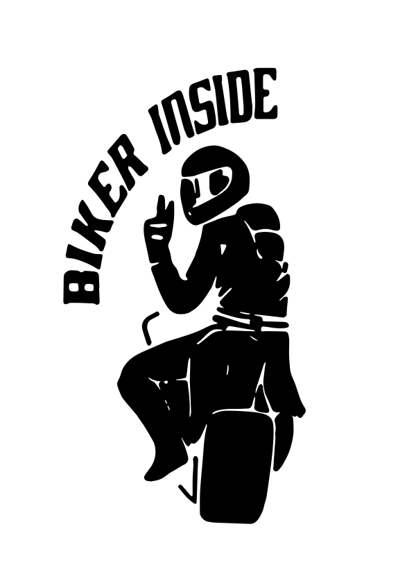 Sticker auto ''Biker inside