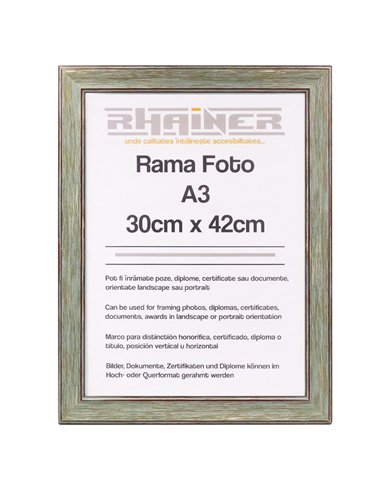 Rama foto Malaga verde+visiniu A3