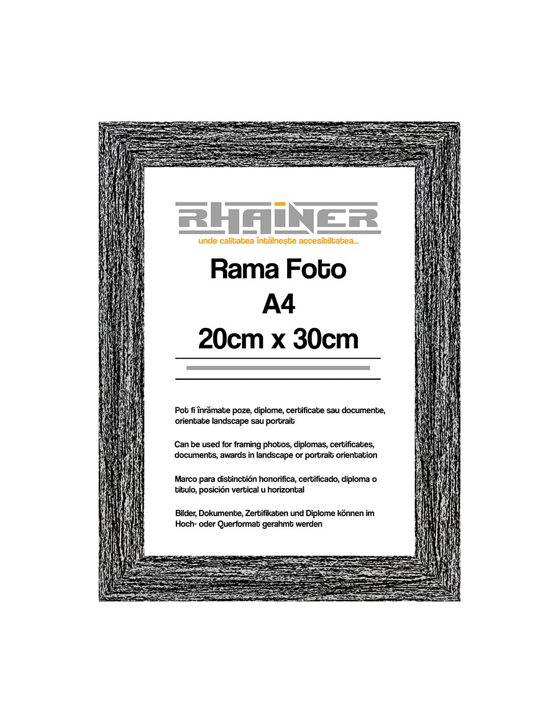 Rama foto Leon negru A4
