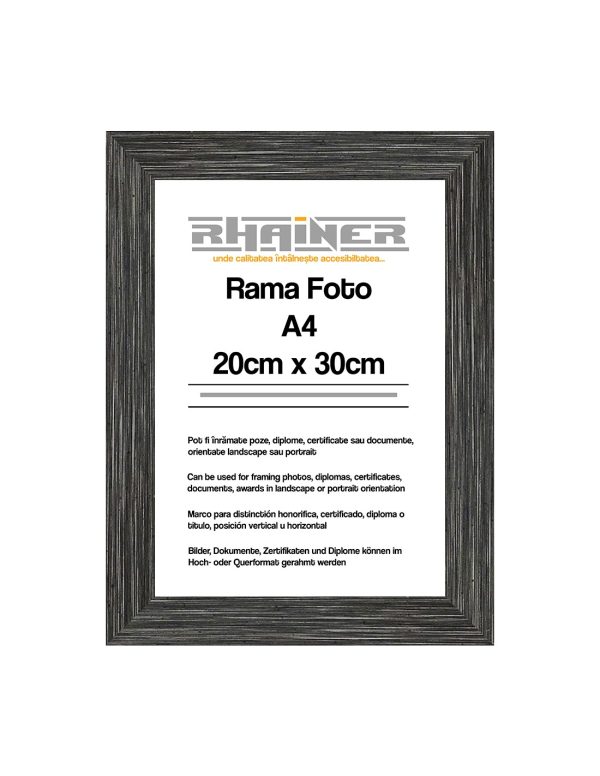 Rama foto Madrid antracit A4
