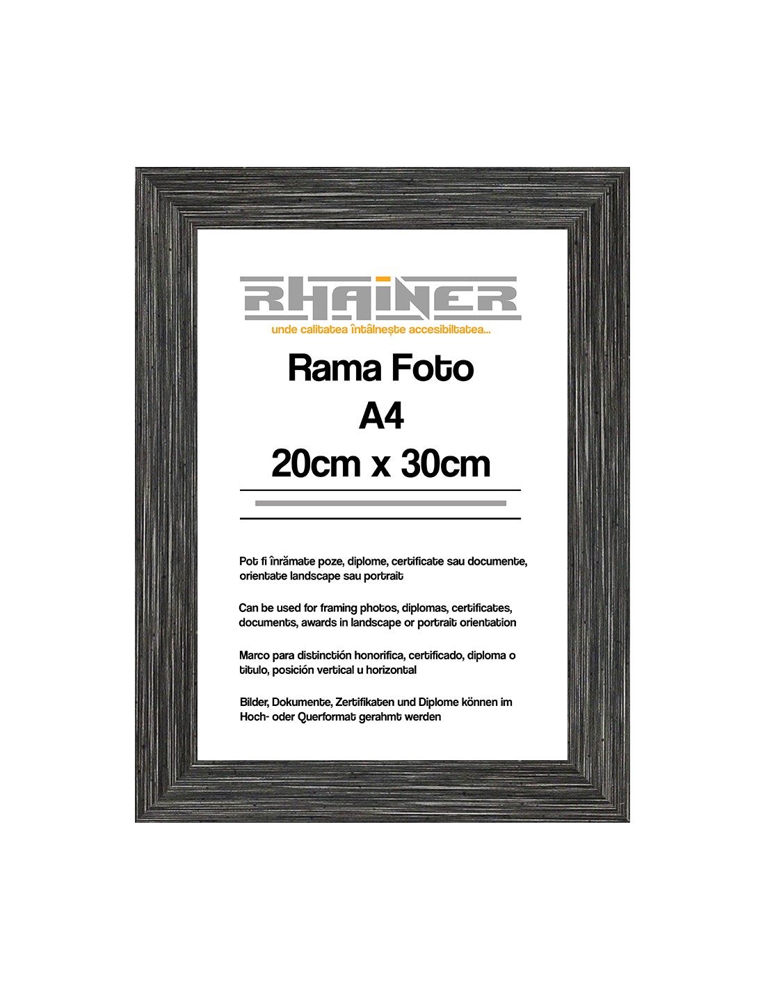 Rama foto Madrid antracit A4