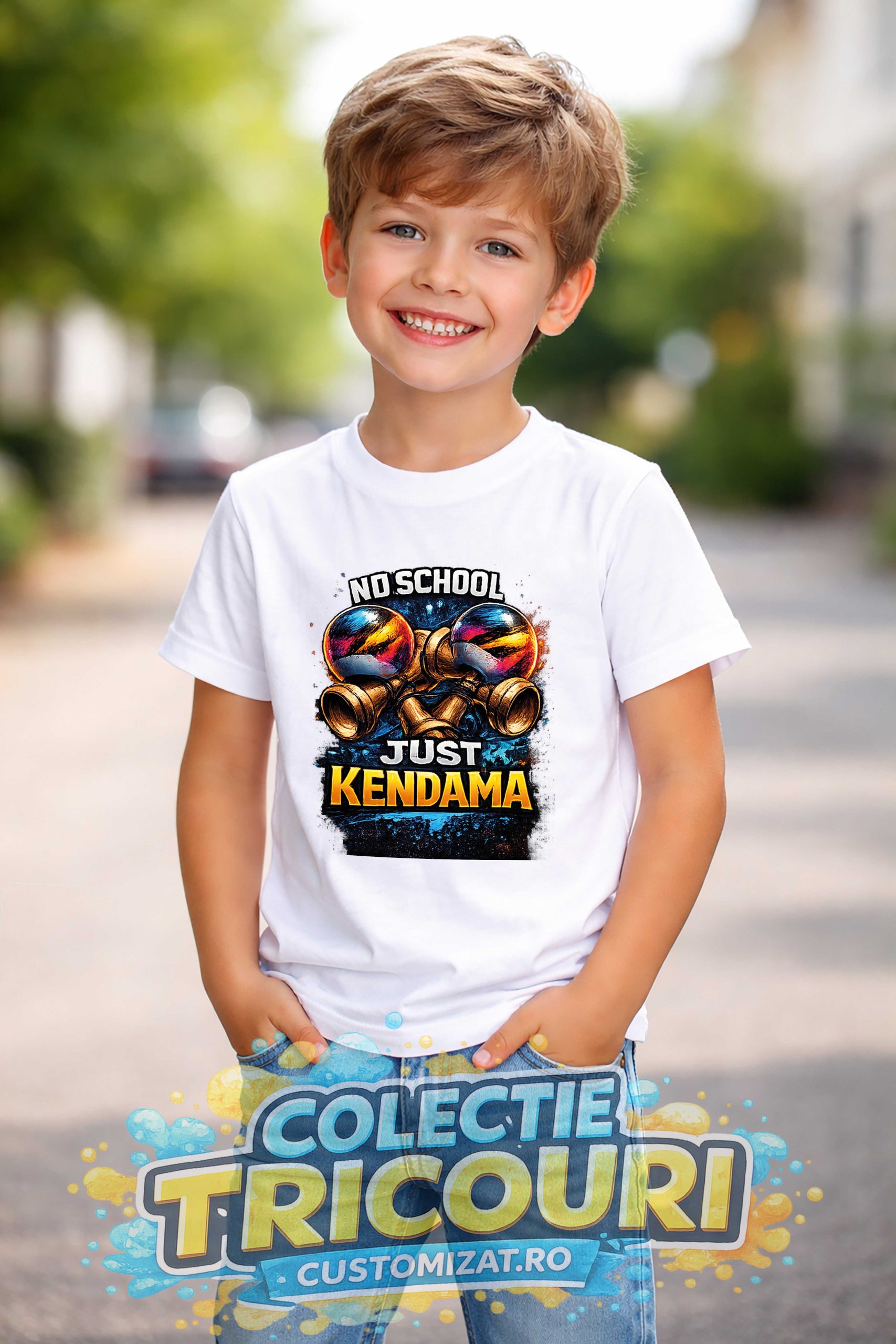 Tricouri Kendama pentru Jucători AdevărațiTricou No School Just Kendama – Tricou Kendama Personalizat - imagine 2