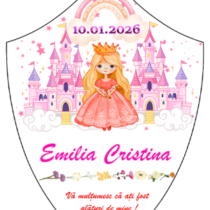 Etichetă Adezivă Sticlă -Prințesă și Castel